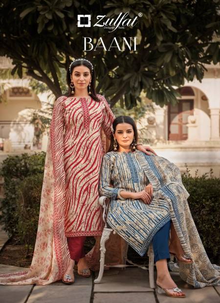 Baani By Zulfat 526-001 To 008 Printed Cotton Dress Material Wholesale In Delhi Catalog